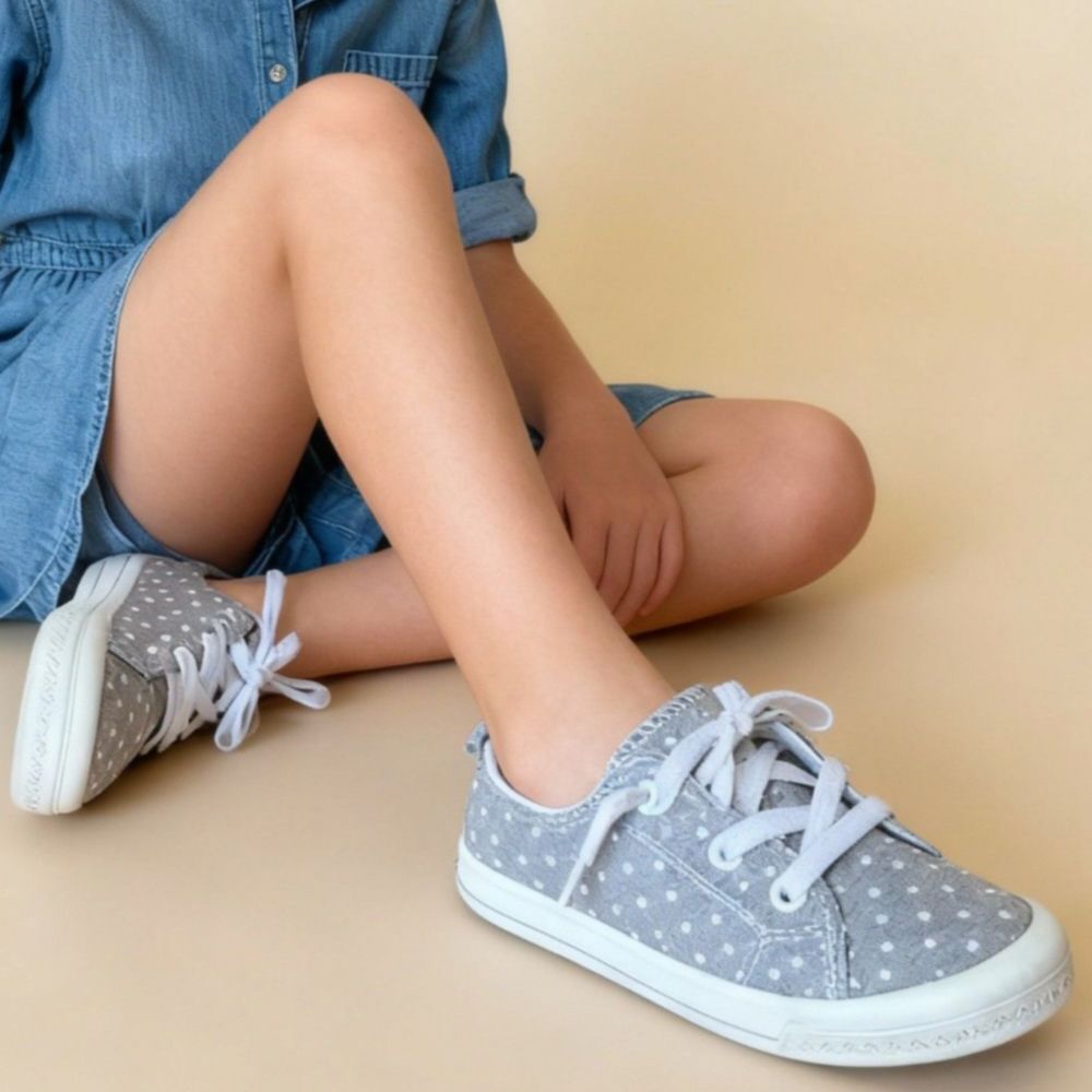 sz1 Girls Polka Dot Tennis Summer Shoes Sneakers SO Authentic American Heritage